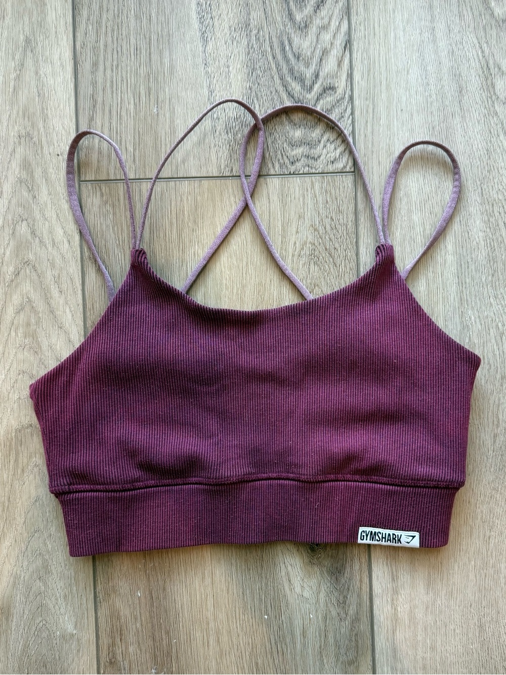 Gymshark Women's Ribbed Strappy Sports Bra - Burgundy